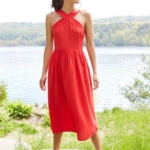 Red linen dress with adjustable straps. Size Large. A New Day. NWOT